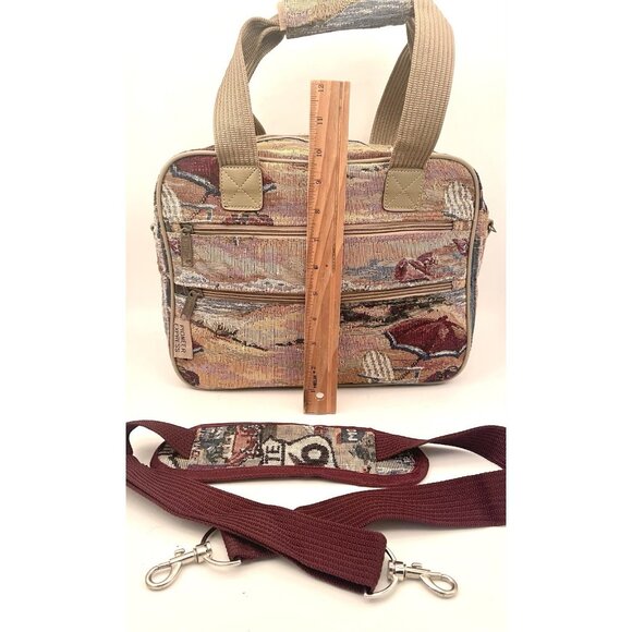 Vintage Tapestry Pioneer Express Overnight Travel Bag Luggage Beach Weekender - Picture 3 of 7